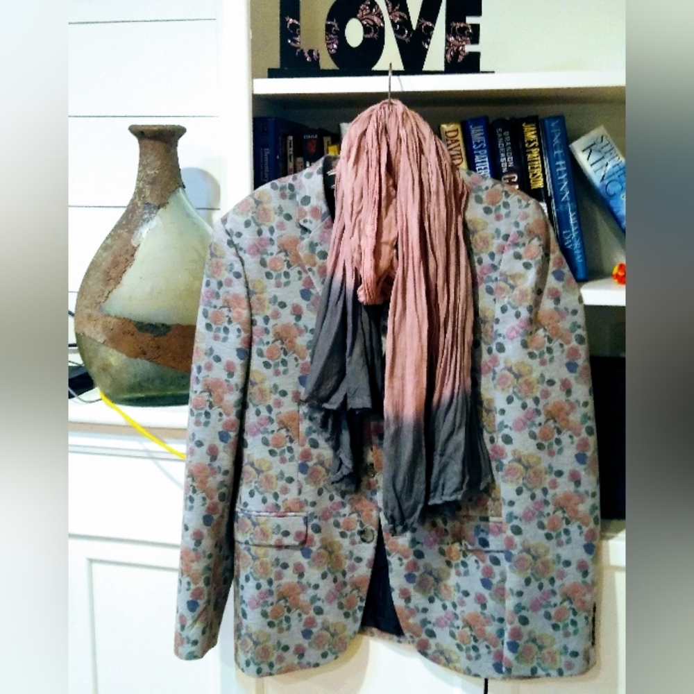 COPY - Mens Jersey Floral Blazer w/Scarf